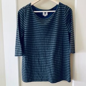 Gray and black striped quicksilver women’s shirt